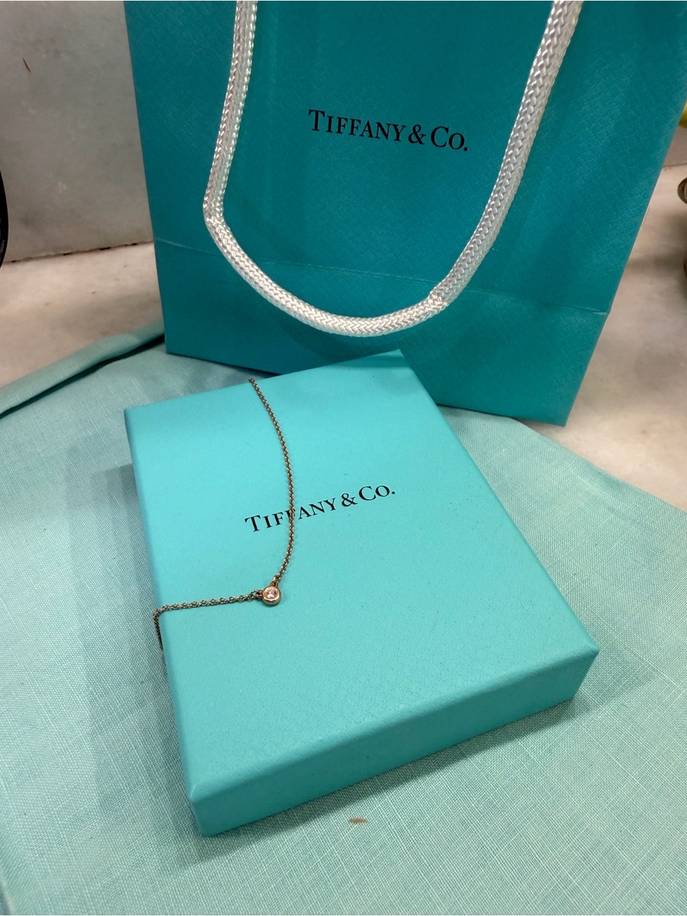 Tiffany & Co. Elsa Peretti Rose Gold Diamonds by the yard necklace